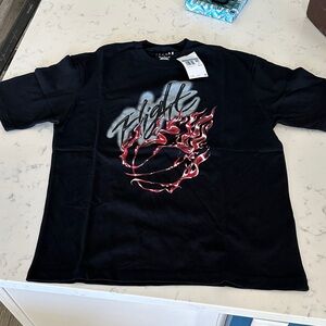 Nike Jordan Cactus Jack Flight Graphic T-Shirt with Red Flame Design